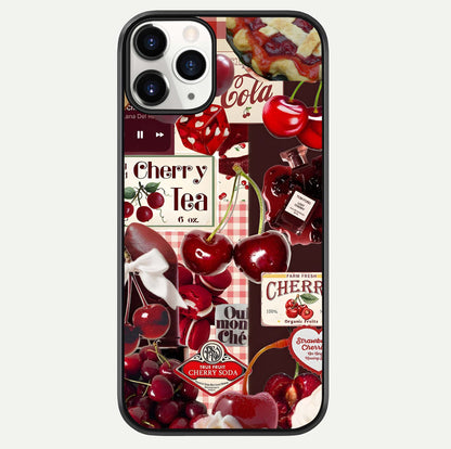 Aesthetic Cherry Tea Glass Case For iPhone 16 Pro by Custom World