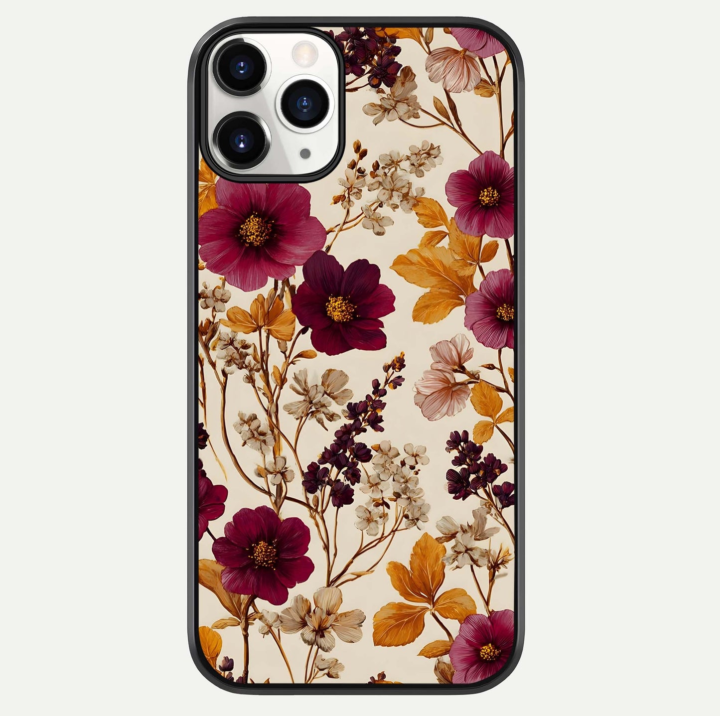 Autumn Wine Bloom Glass Case For iPhone 11 Pro by Custom World