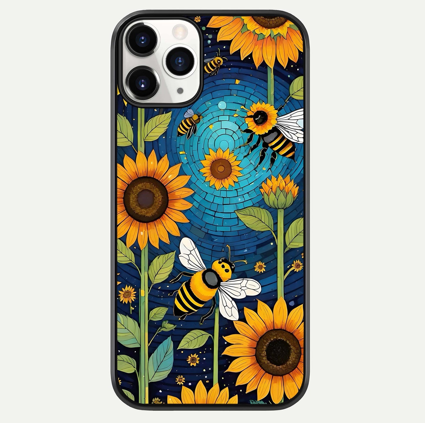 Bees & Sunflowers Glass Case For iPhone 11 Pro by Custom World