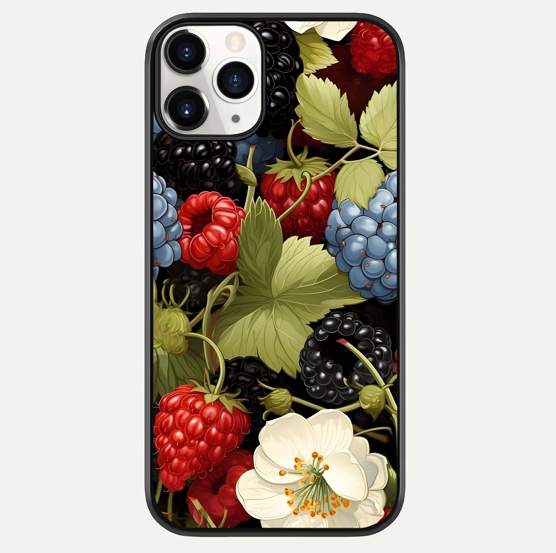 Berry Bloom Charm Glass Case For iPhone 11 Pro by Custom World