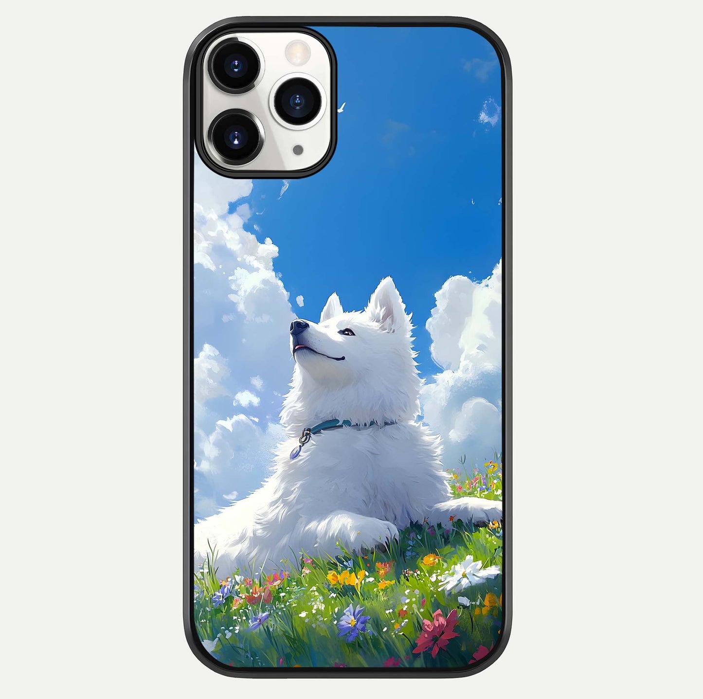 Blissful Cloud Pup Glass Case For iPhone 16 Pro by Custom World