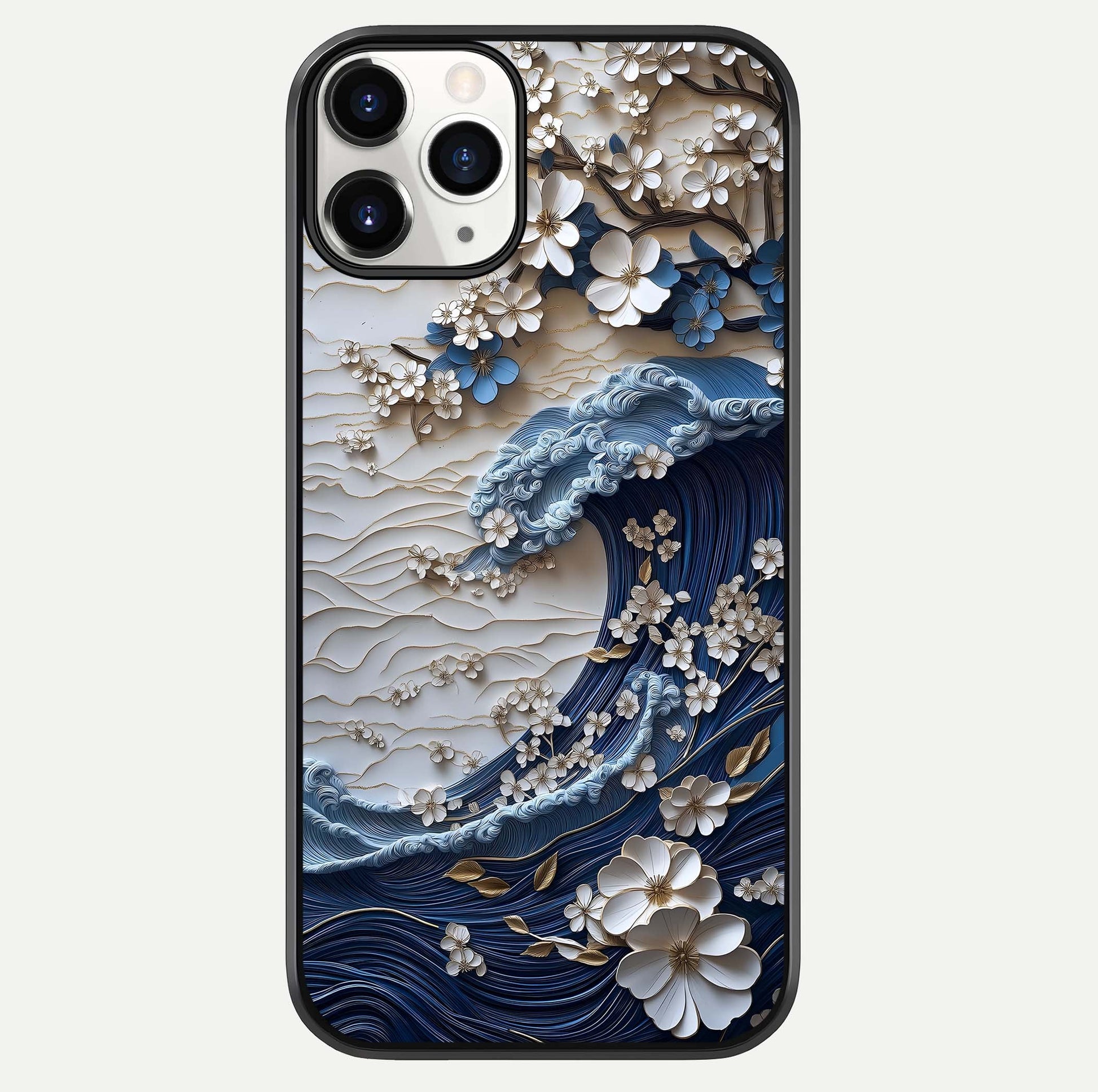 Blossom Wave Art Glass Case For iPhone 11 Pro by Custom World