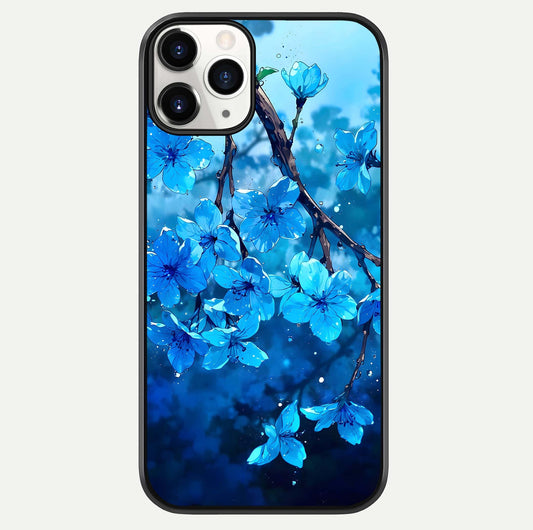 Blue Blossoms Branch Glass Case For iPhone 11 Pro by Custom World