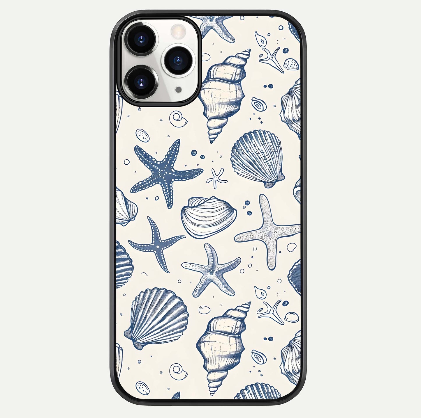Blue Ocean Outline Glass Case For iPhone 11 Pro by Custom World