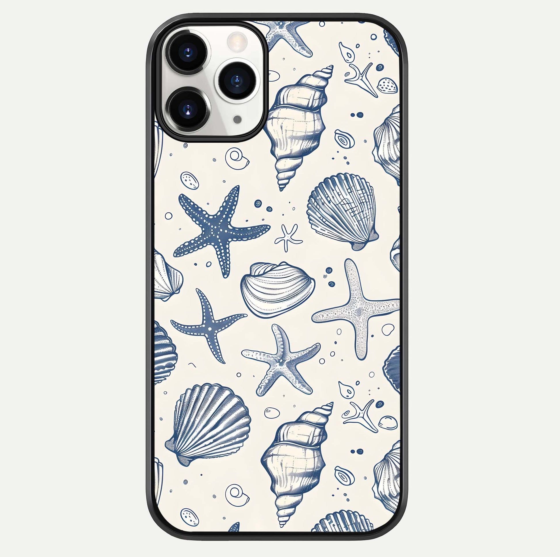 Blue Ocean Outline Glass Case For iPhone 11 Pro by Custom World