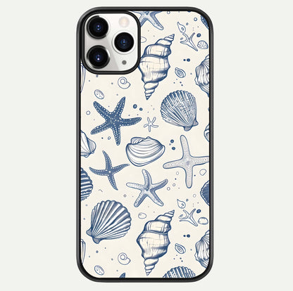 Blue Ocean Outline Glass Case For iPhone 11 Pro by Custom World