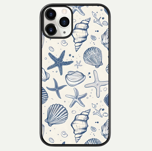 Blue Ocean Outline Glass Case For iPhone 11 Pro by Custom World