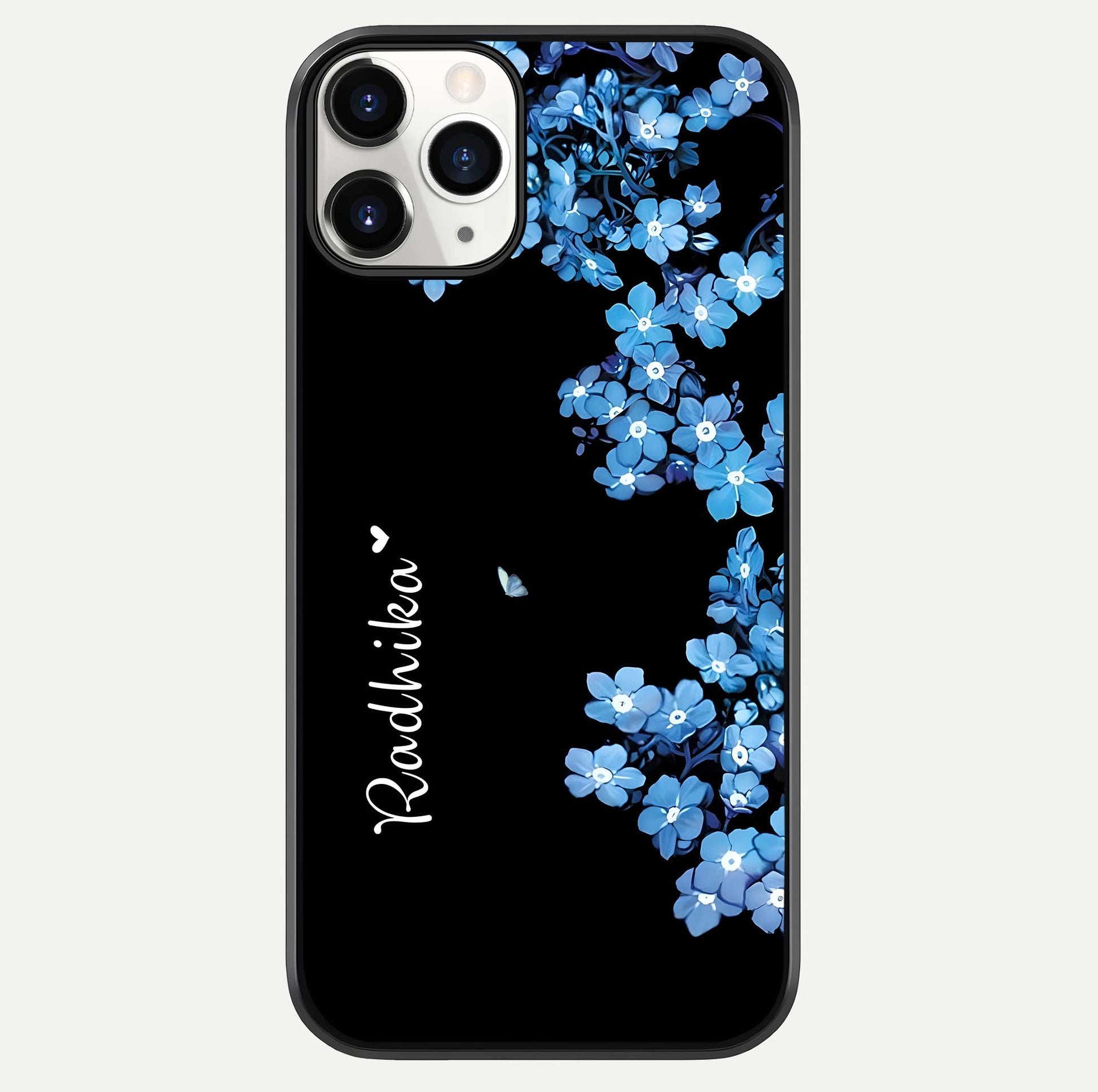 Blue Petal Dream Custom Name Glass Case For iPhone 11 Pro by Custom World