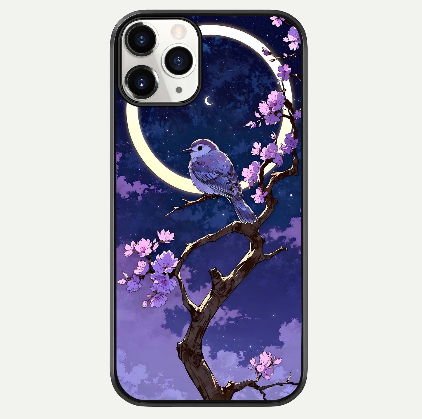 Celestial Bird Blossom Glass Case For iPhone 11 Pro by Custom World