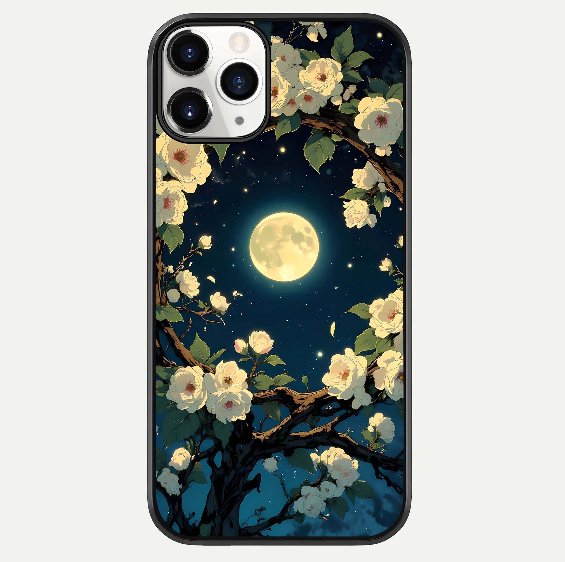 Celestial Moon & Flower Glass Case For iPhone 11 Pro by Custom World