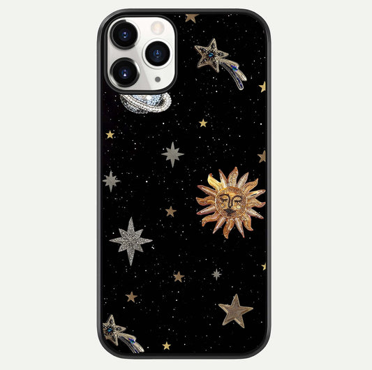 Celestial Moon With Stars Glass Case For iPhone 11 Pro by Custom World