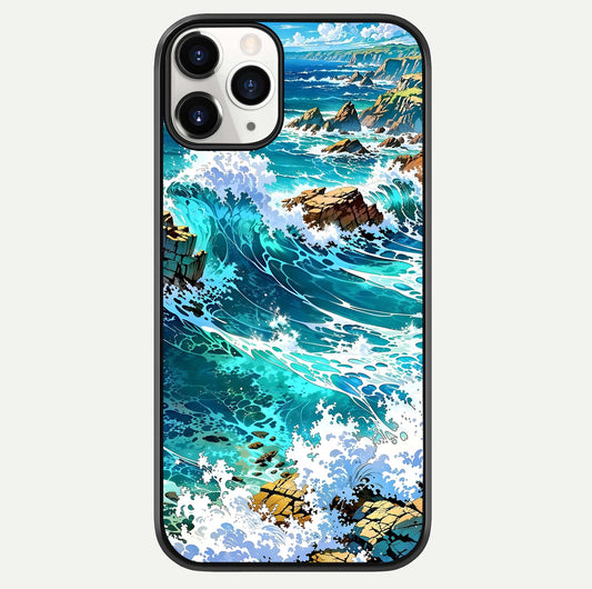 Coastal Blue Waves Glass Case For iPhone 11 Pro by Custom World