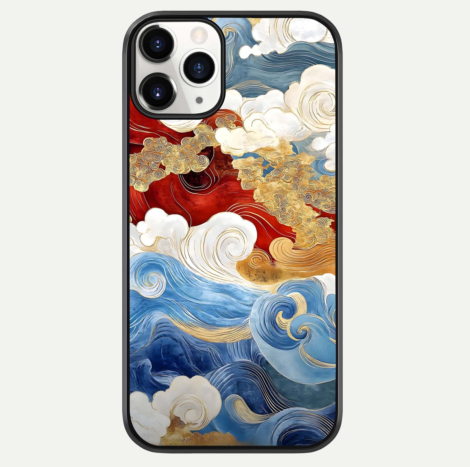 Colored Waves Glass Case For iPhone 11 Pro by Custom World