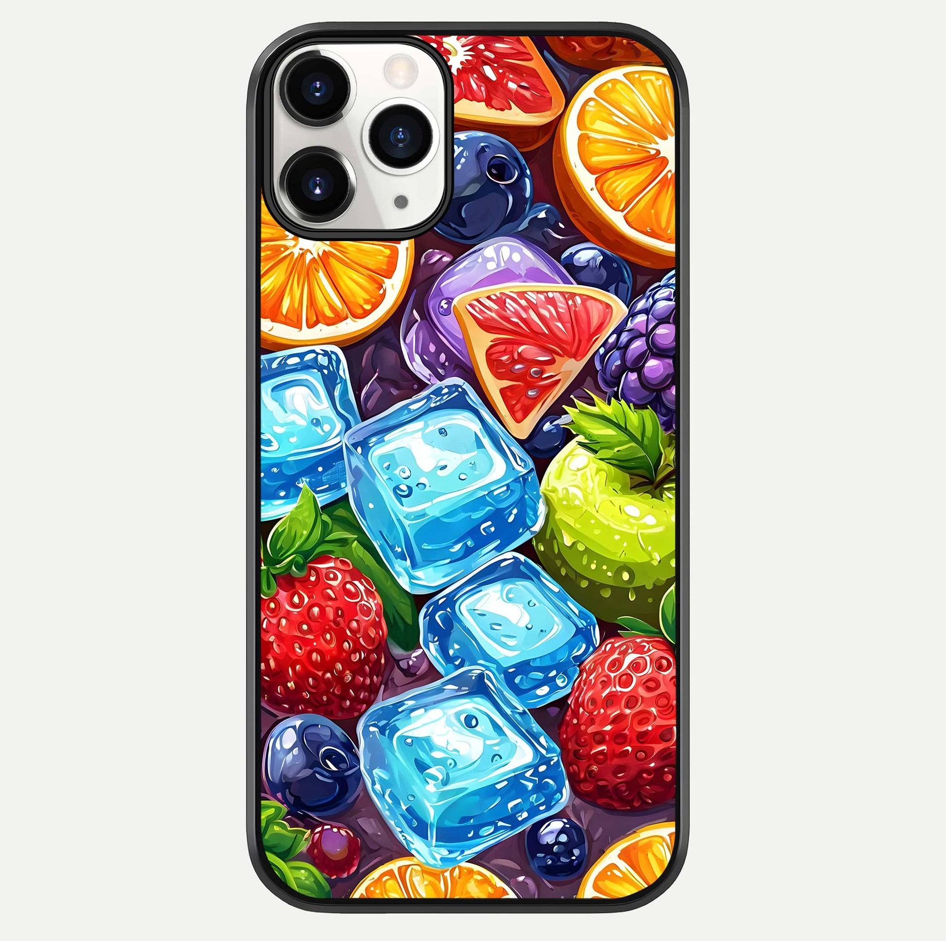 Colorful Fruits With Ice Glass Case For iPhone 11 Pro by Custom World