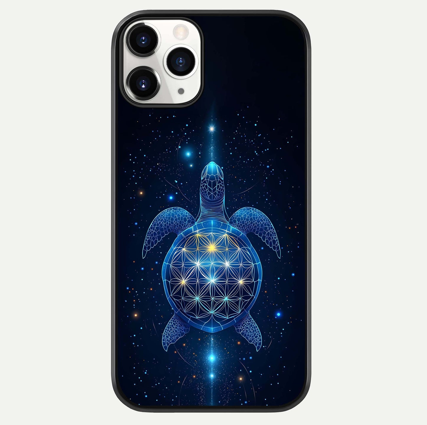 Crimson Blue Turtle Glass Case For iPhone 11 Pro by Custom World