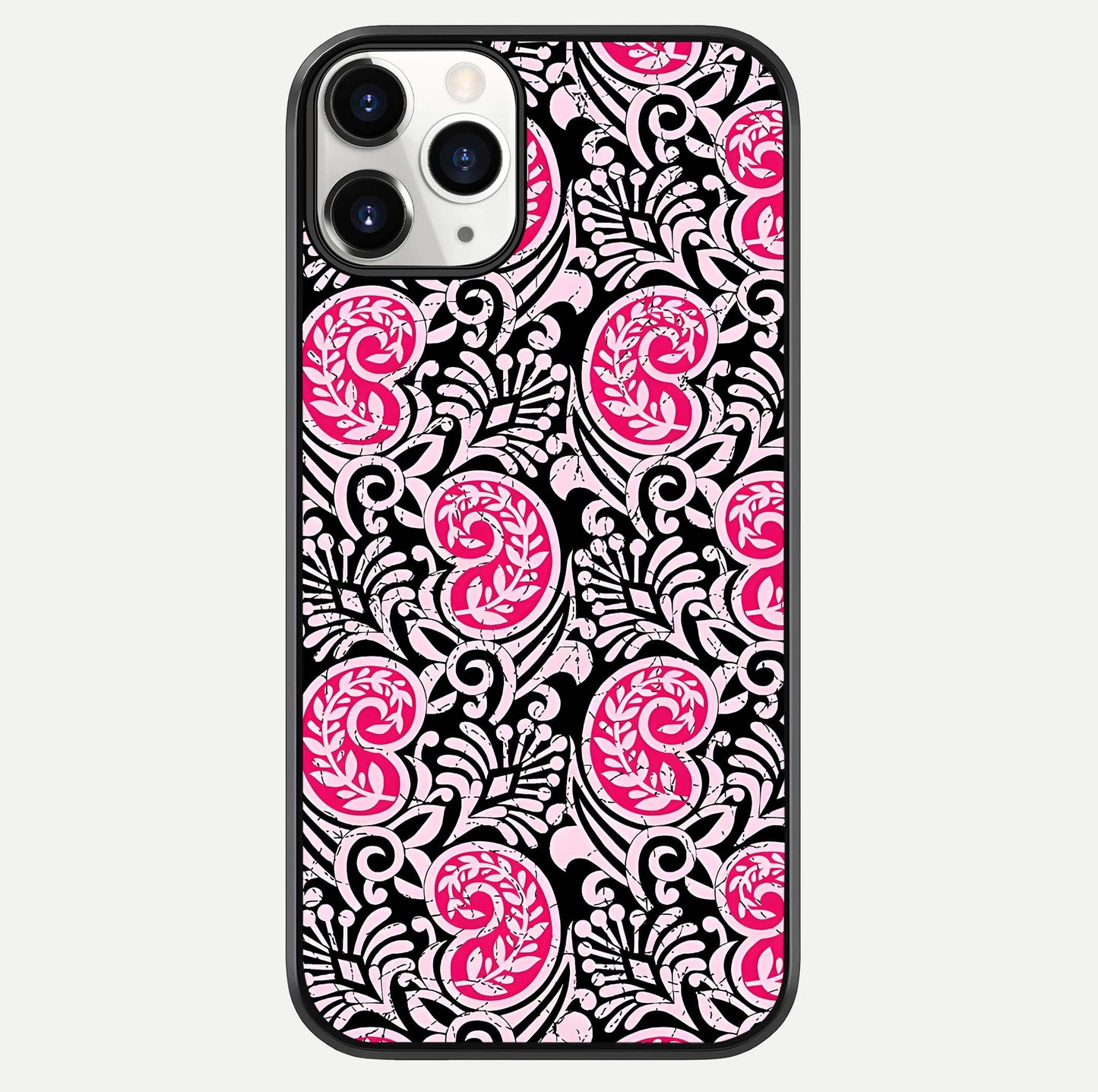 Crimson Paisley Charm Glass Case For iPhone 11 Pro by Custom World