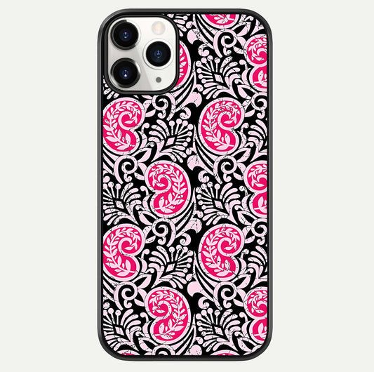 Crimson Paisley Charm Glass Case For iPhone 11 Pro by Custom World