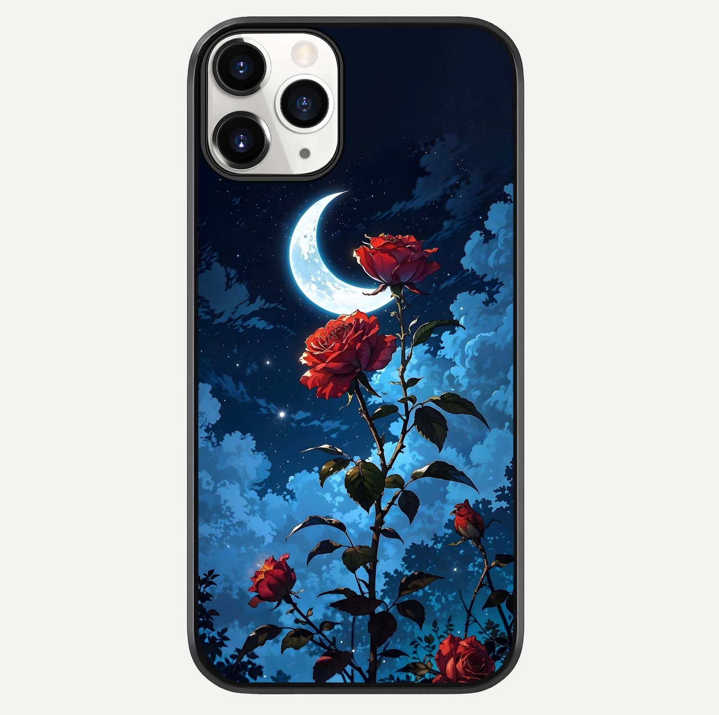 Crimson Rose Moon Glass Case For iPhone 11 Pro by Custom World