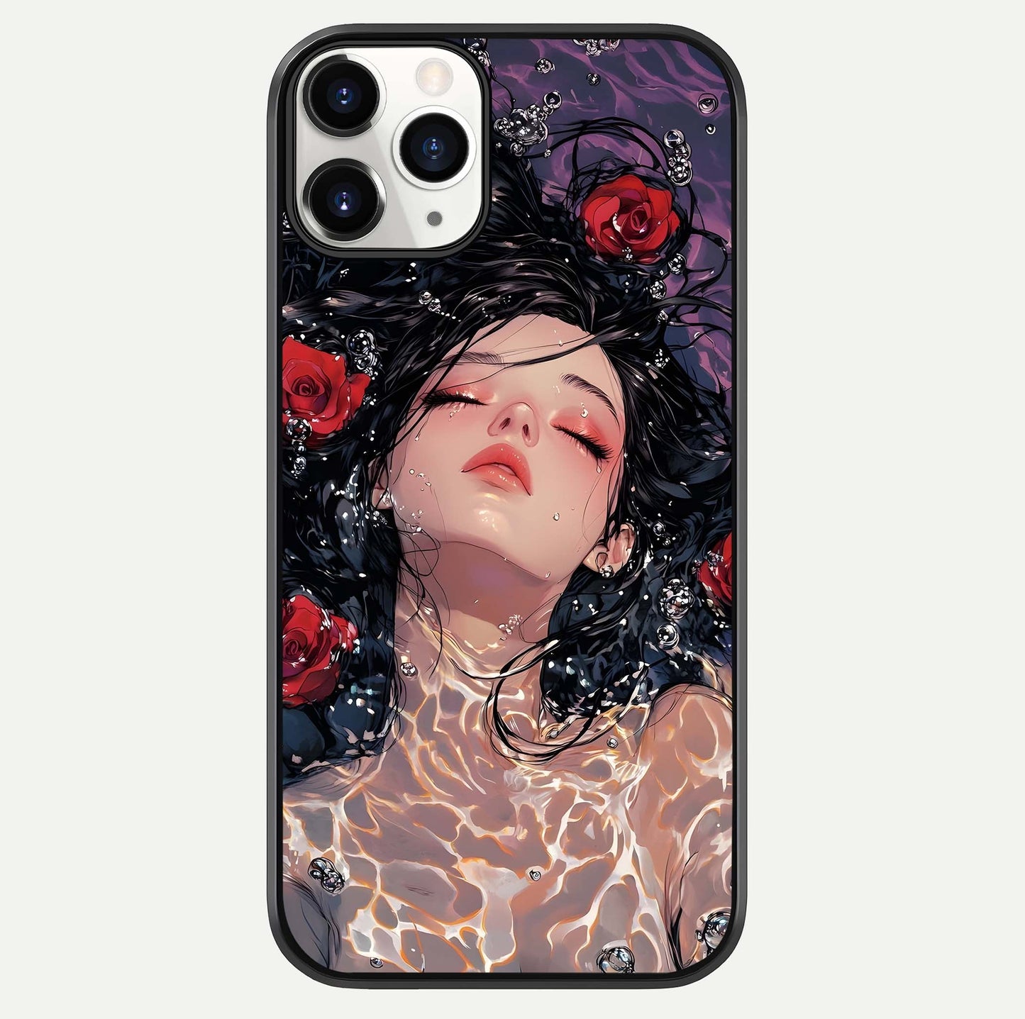 Crimson Rose Serenity Glass Case For iPhone 11 Pro by Custom World