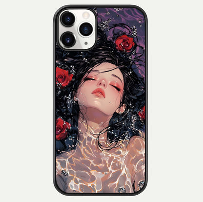 Crimson Rose Serenity Glass Case For iPhone 11 Pro by Custom World