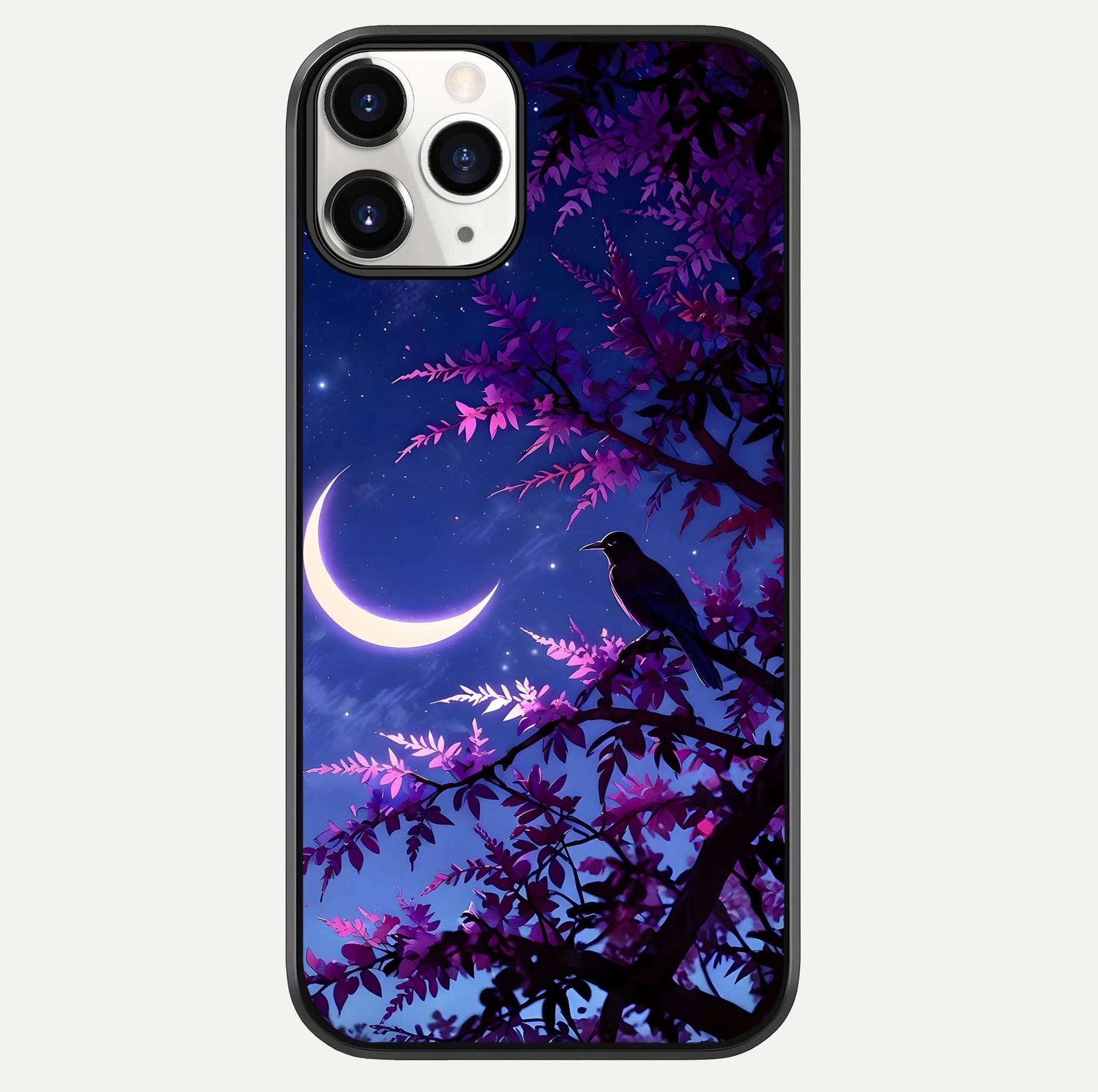 Crow & Moon Scenery Glass Case For iPhone 11 Pro by Custom World