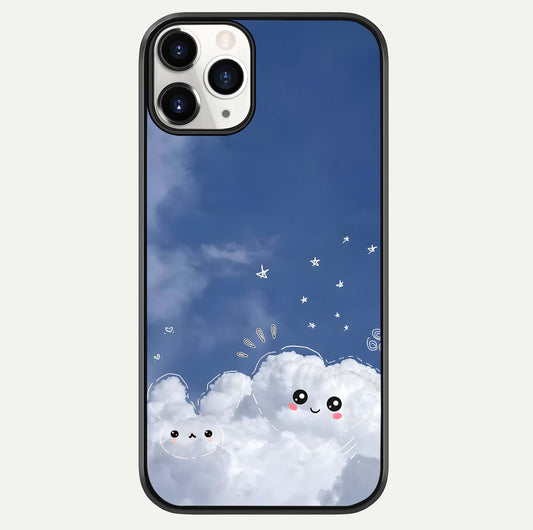 Cute Blossom Cloud Glass Case For iPhone 11 Pro by Custom World