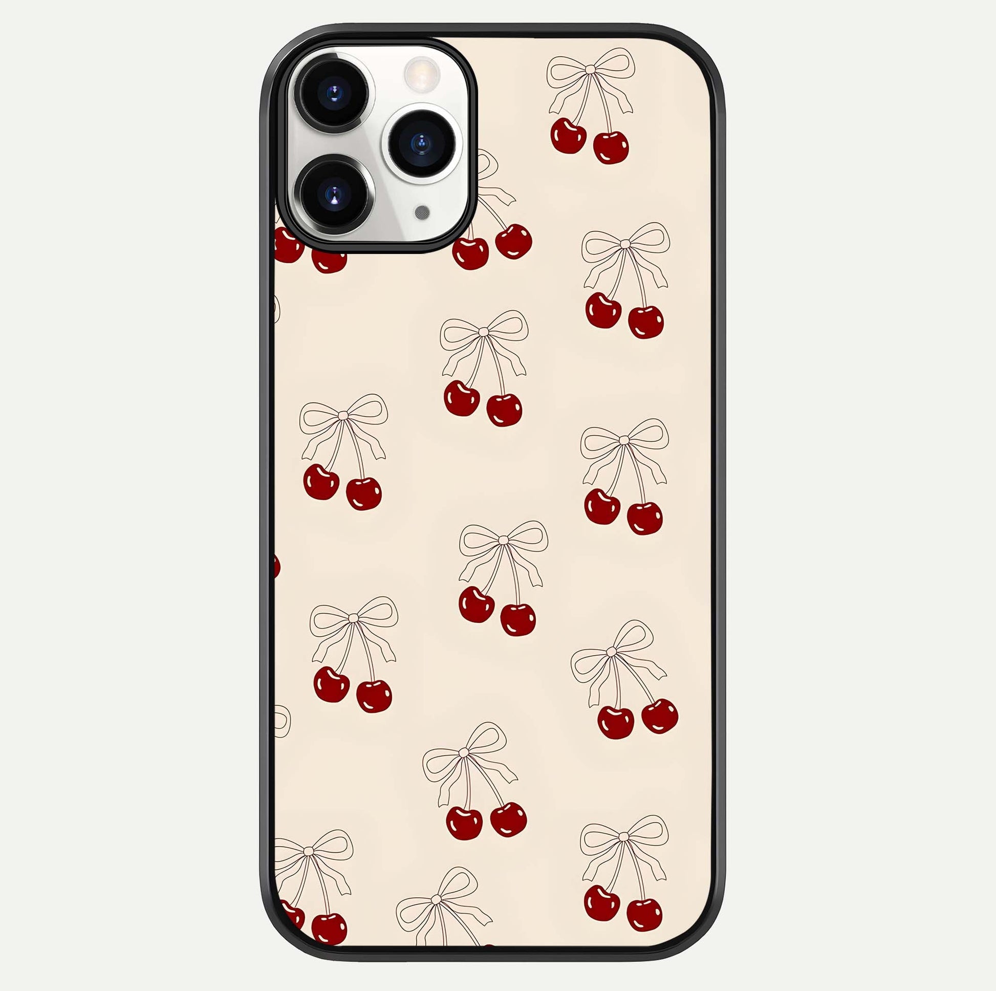 Cute Cherry Pattern Glass Case For iPhone 11 Pro by Custom World