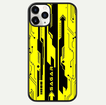Electric Pulse CYBERPUNK Custom Name Glass Case For iPhone 11 Pro by Custom World