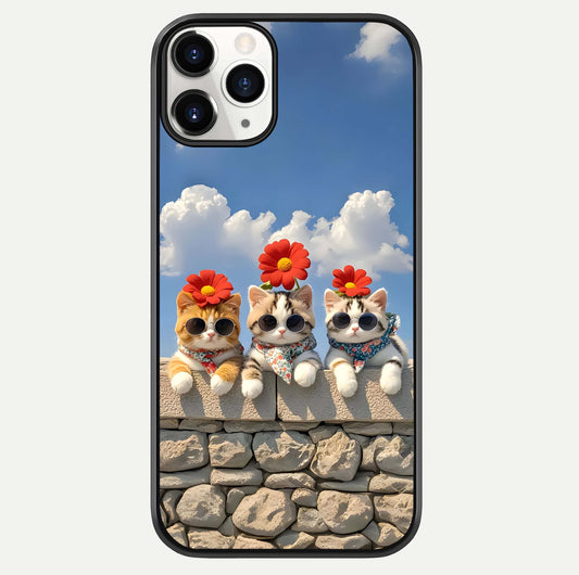 Floral Kitty Squad Glass Case For iPhone 11 Pro by Custom World