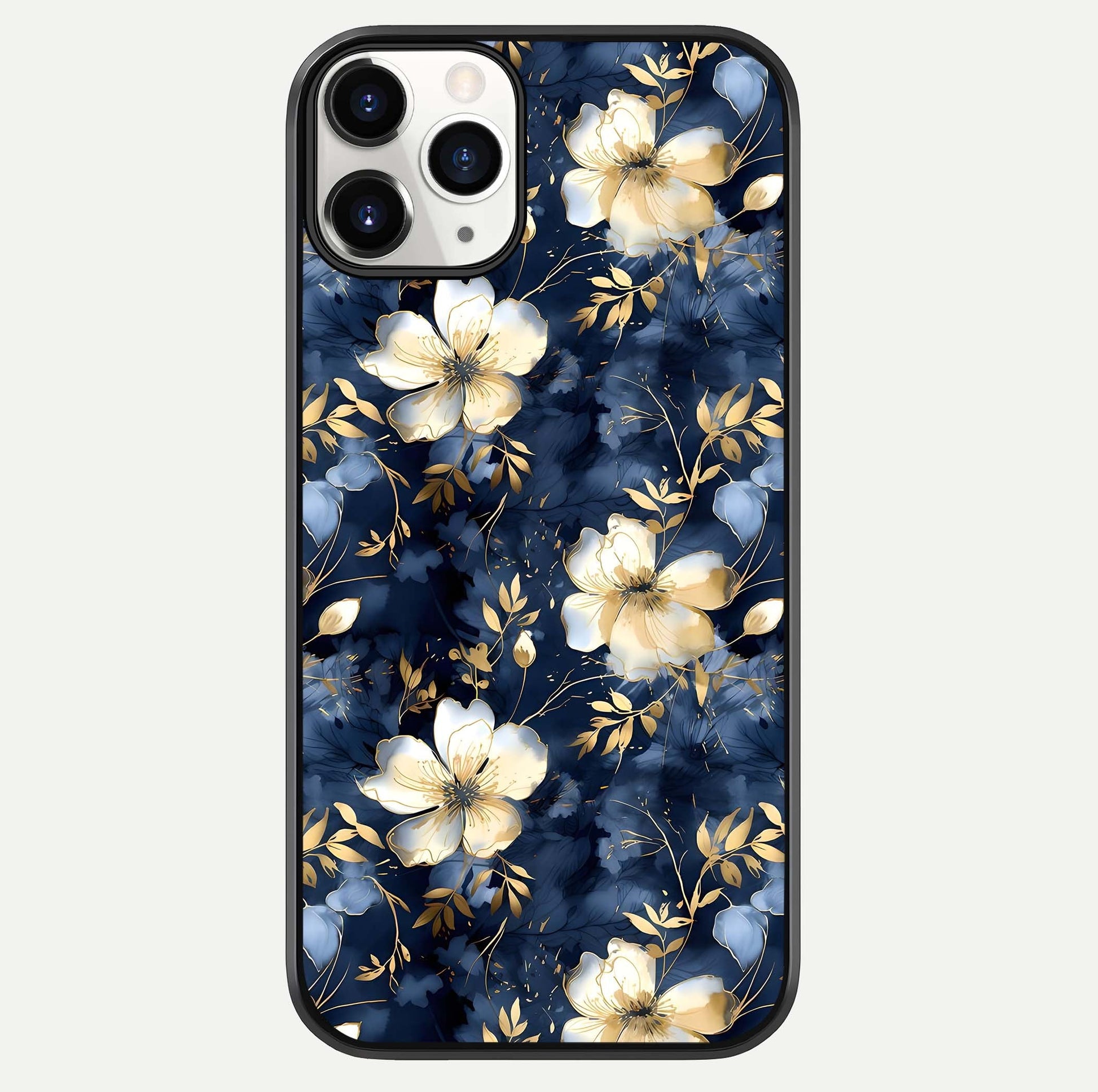 Golden Midnight Bloom Glass Case For iPhone 11 Pro by Custom World