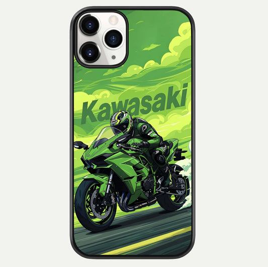 Green Kawasaki Glass Case For iPhone 11 Pro by Custom World