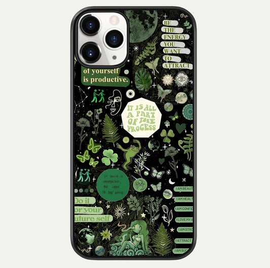 Green Moon Energy Glass Case For iPhone 11 Pro by Custom World