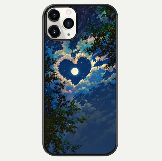 Heart With Moon Sky Glass Case For iPhone 11 Pro by Custom World