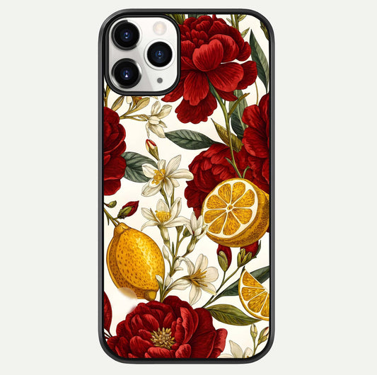 Lemon Rose Charm Glass Case For iPhone 11 Pro by Custom World