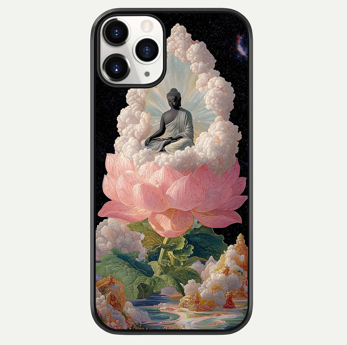 Lotus Divine Peace Glass Case For iPhone 11 Pro by Custom World