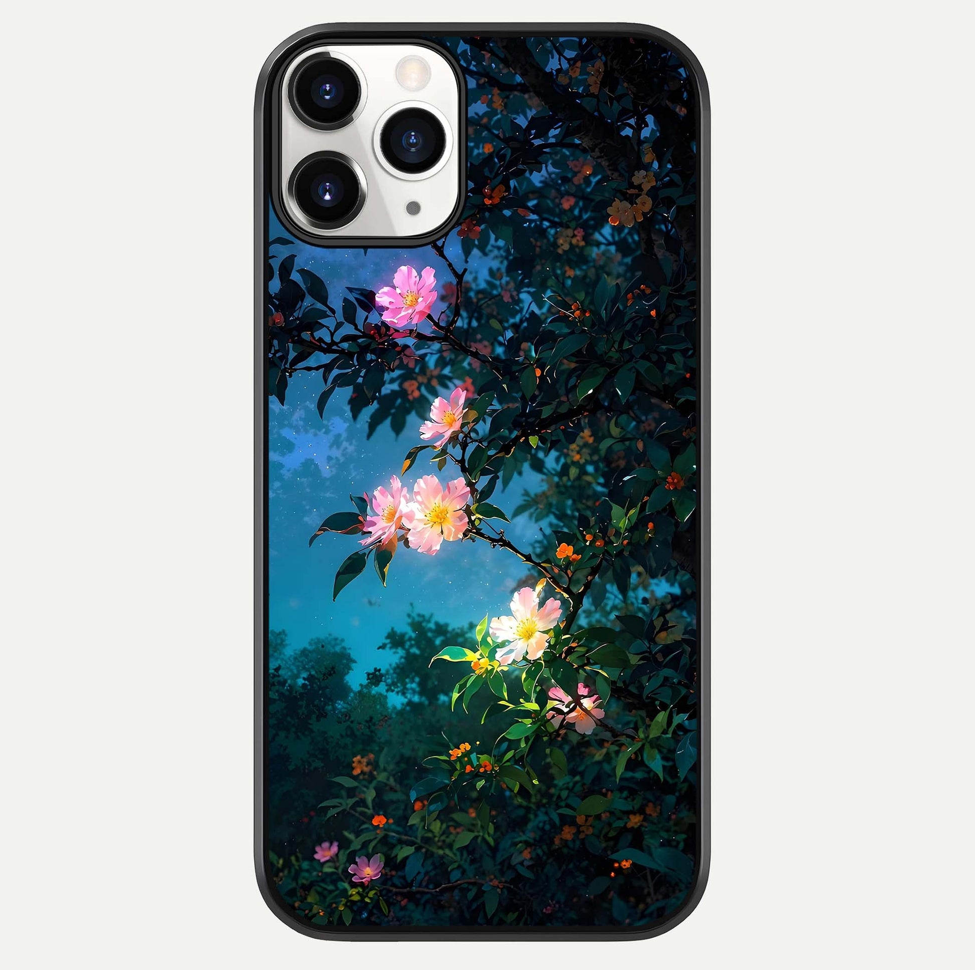 Midnight Bloom Glow Glass Case For iPhone 11 Pro by Custom World