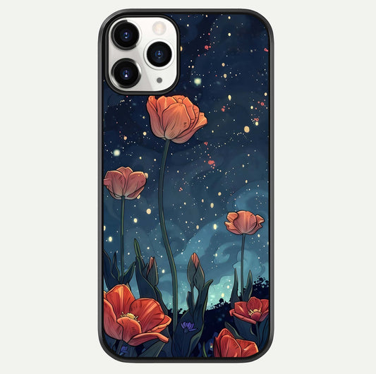 Midnight Tulip Glow Glass Case For iPhone 11 Pro by Custom World