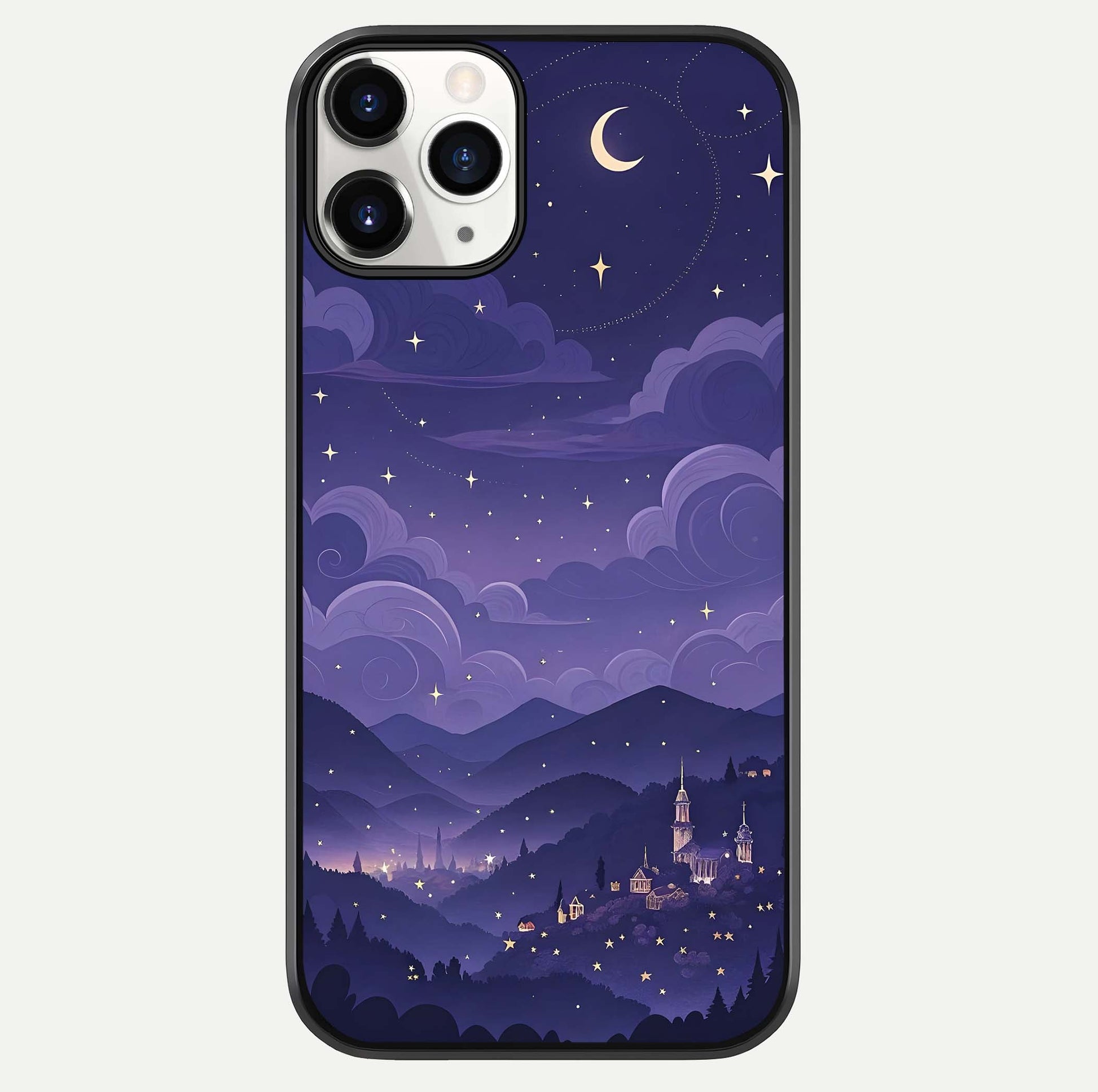Minimal Night View Glass Case For iPhone 11 Pro by Custom World
