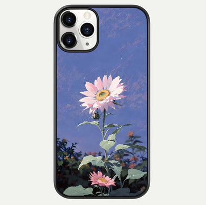 Pink Sunflower Glow Glass Case For iPhone 11 Pro by Custom World