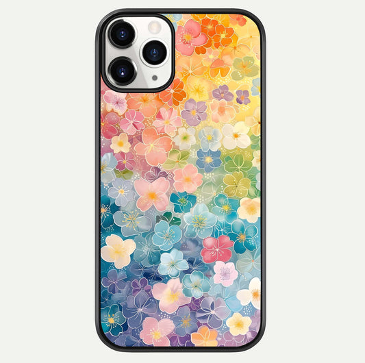 Rainbow Blossom Burst Glass Case For iPhone 11 Pro by Custom World