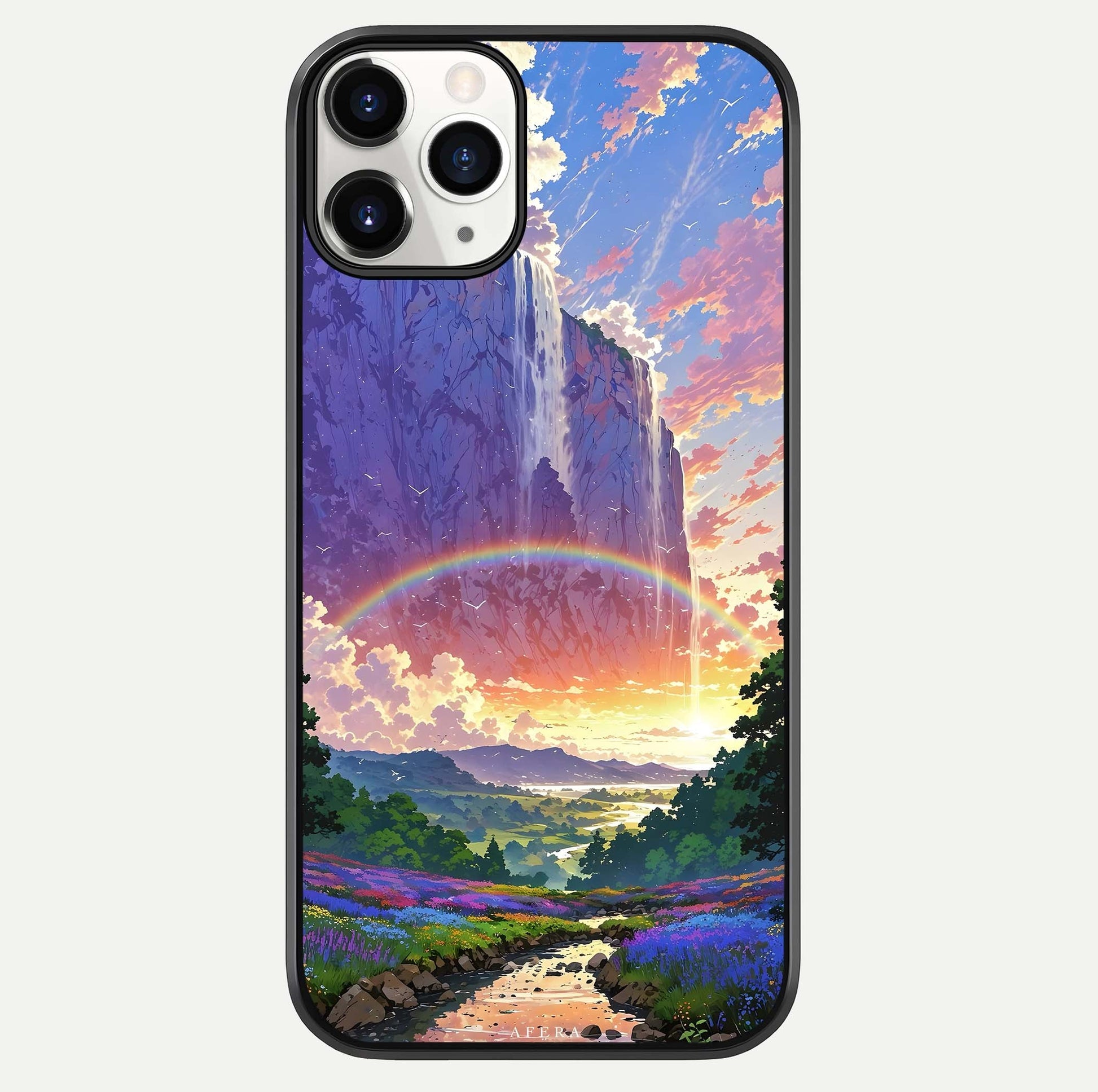 Rainbow Valley Dream Glass Case For iPhone 16 Pro by Custom World