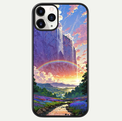 Rainbow Valley Dream Glass Case For iPhone 16 Pro by Custom World