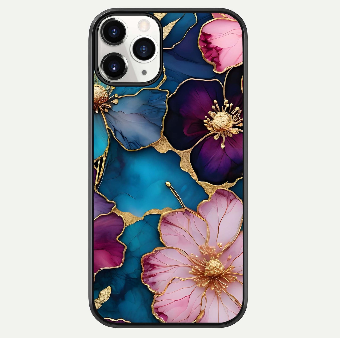 Sparkle Floral Glass Case For iPhone 11 Pro by Custom World