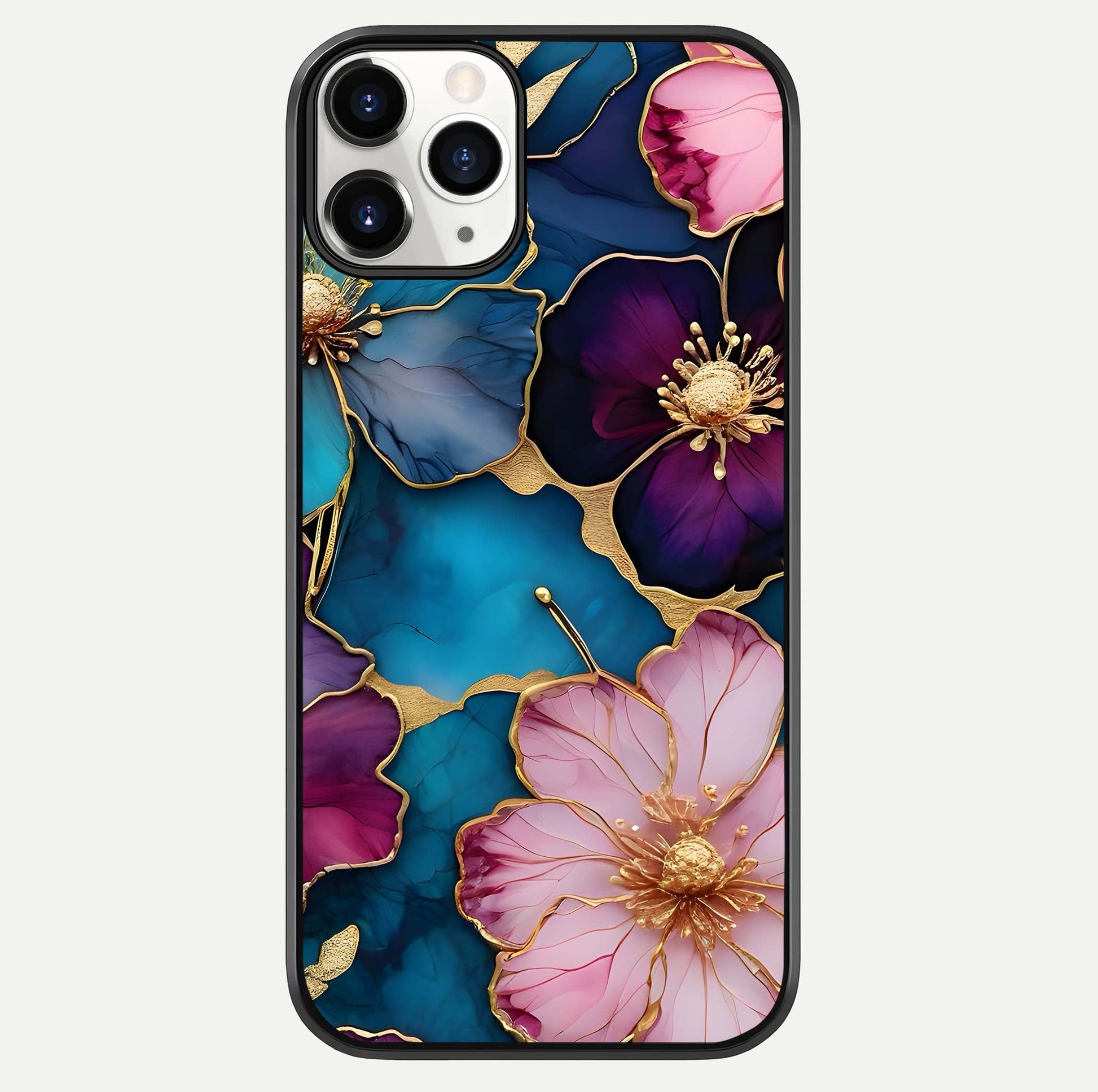 Sparkle Floral Glass Case For iPhone 11 Pro by Custom World