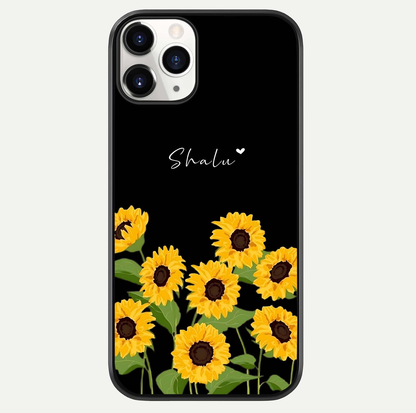 Sunflower Chic Mood Custom Name Glass Case For iPhone 16 Pro by Custom World