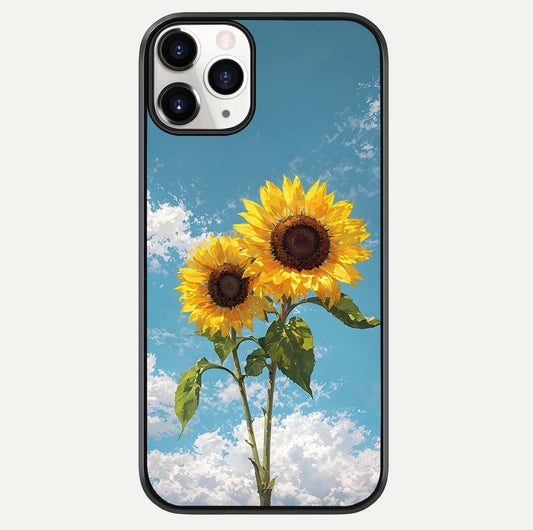 Sunflower Sky Bloom Glass Case For iPhone 11 Pro by Custom World
