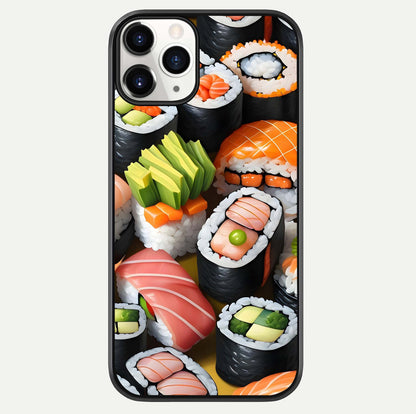 Sushi Food Pattern Glass Case For iPhone 11 Pro by Custom World