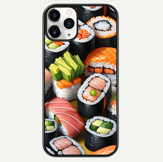 Sushi Food Pattern Glass Case For iPhone 11 Pro by Custom World