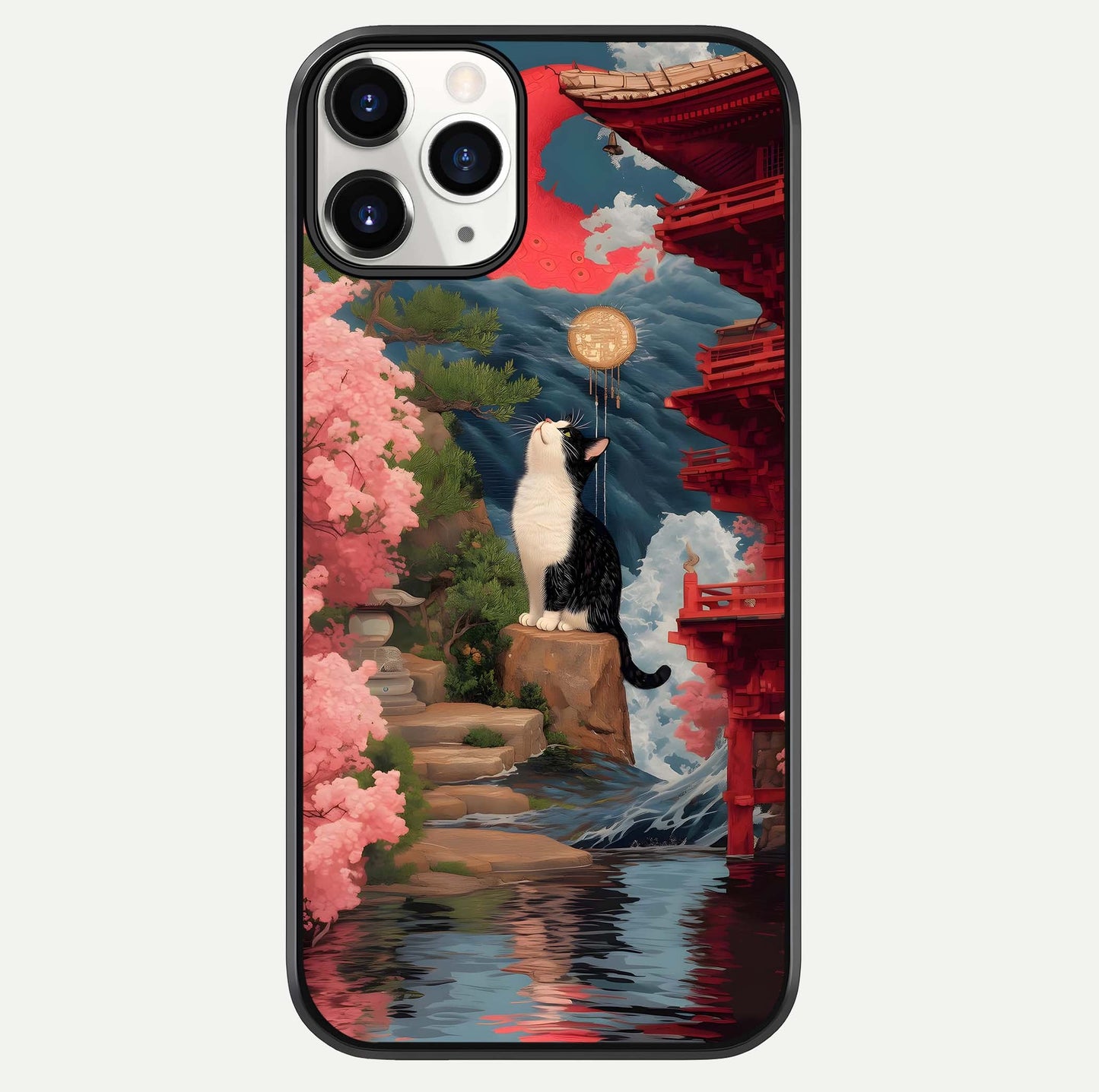 Temple Cat Scenery Glass Case For iPhone 11 Pro by Custom World
