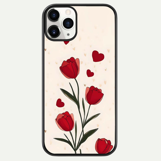 Tulip With Heart Glass Case For iPhone 11 Pro by Custom World